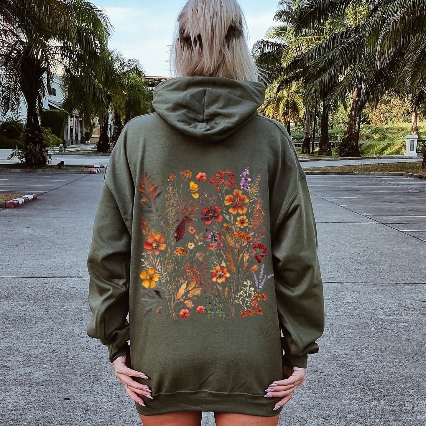 Dried Wildflowers, Nature, Meadow, Floral, Leaves Hoodie