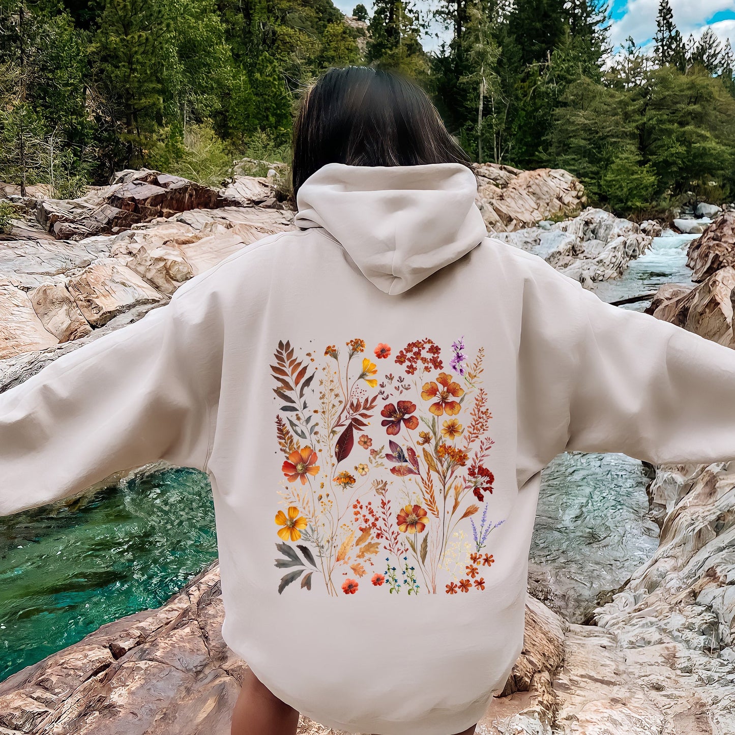 Dried Wildflowers, Nature, Meadow, Floral, Leaves Hoodie