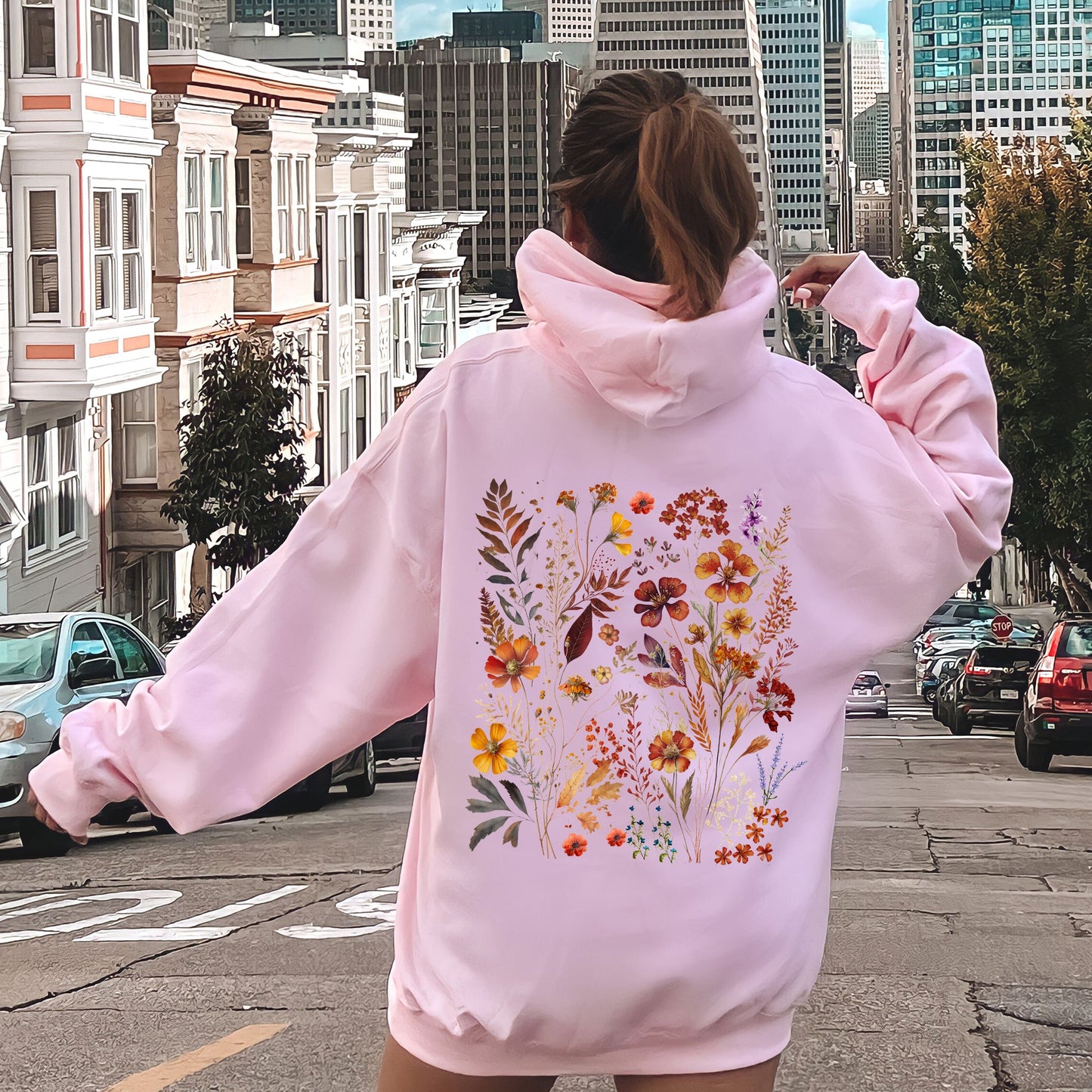 Dried Wildflowers, Nature, Meadow, Floral, Leaves Hoodie