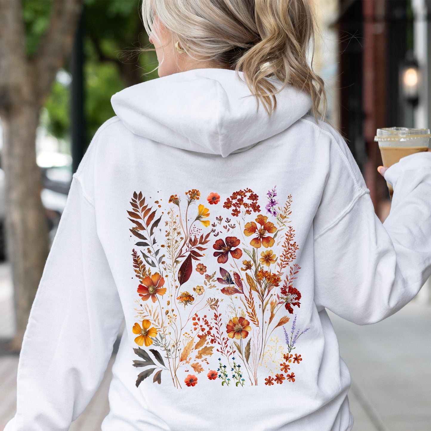 Dried Wildflowers, Nature, Meadow, Floral, Leaves Hoodie