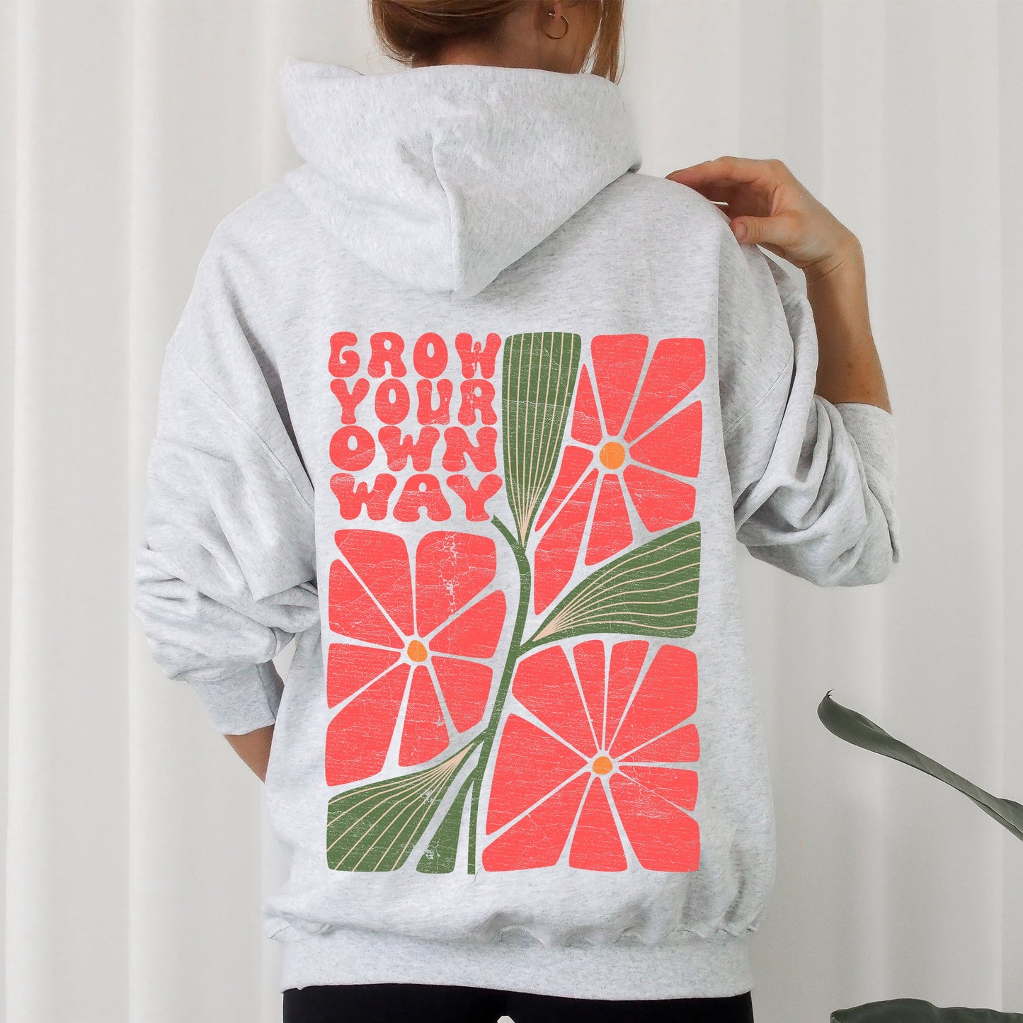 Grow Your Own Way, Retro Flowers Hoodie