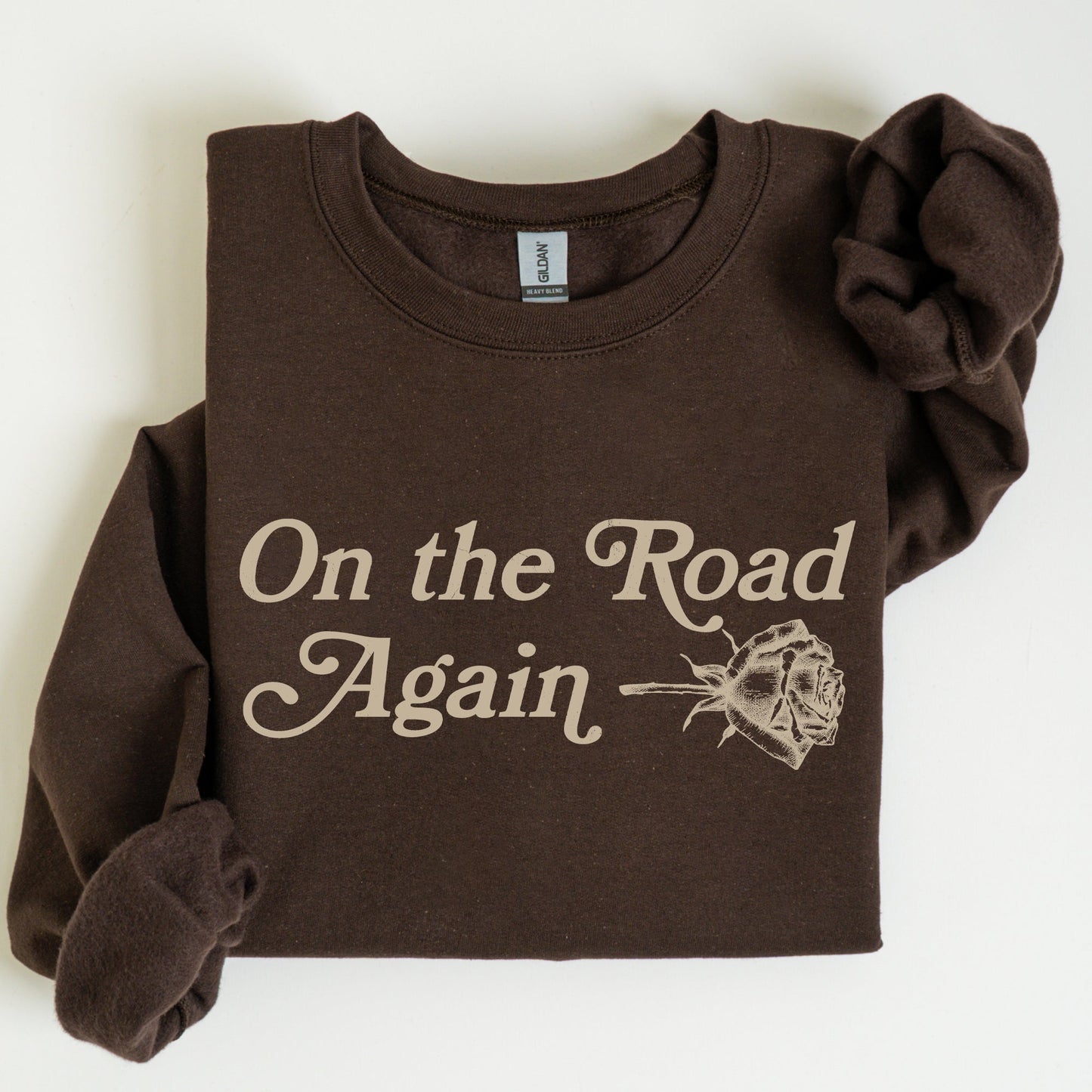 On The Road Again, Roses, Western, Cowboy, Willie Sweatshirt