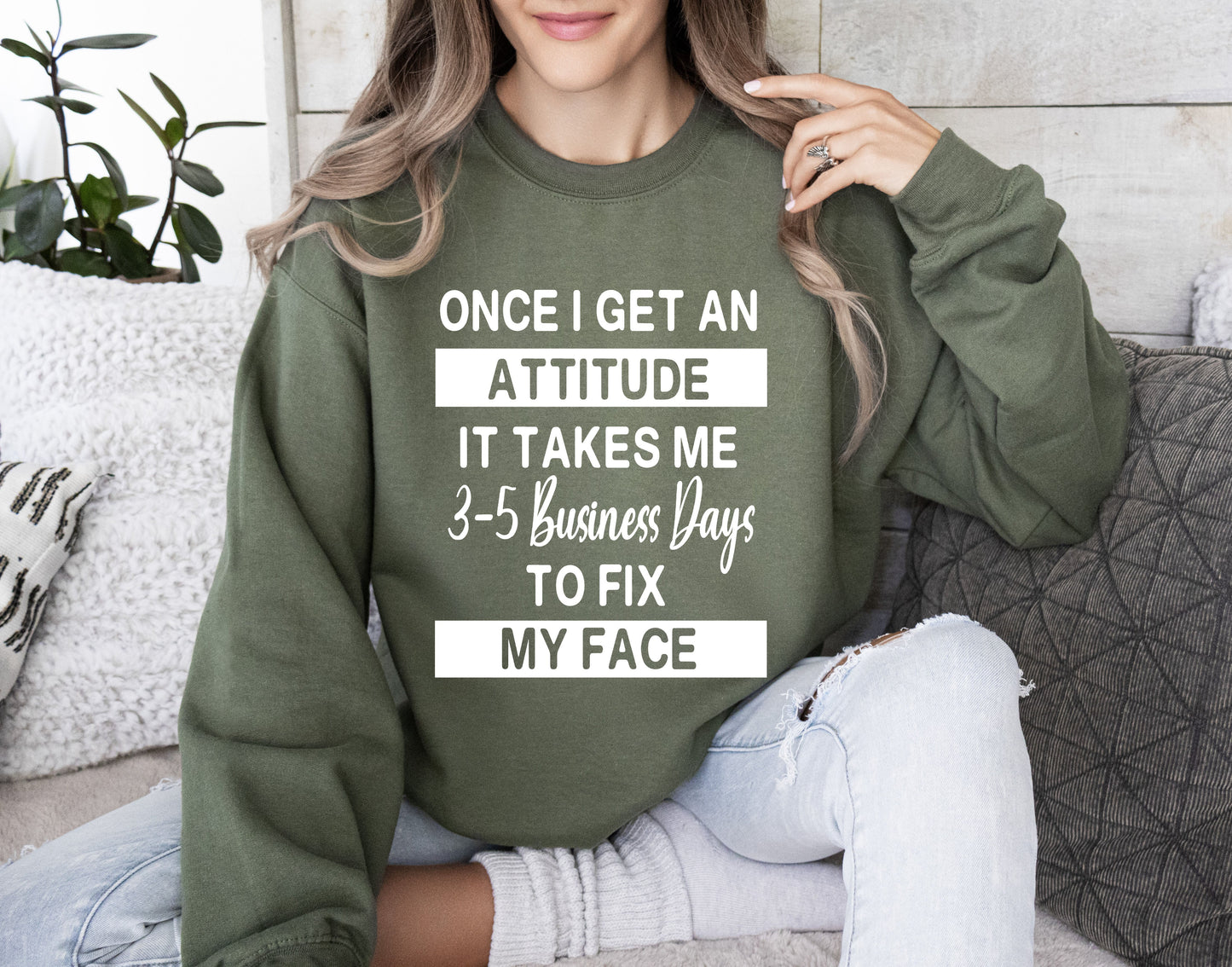 Once I Get An Attitude Funny Sweatshirt, Sarcastic College Sweatshirt