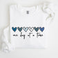One Day At A Time, Mental Health, Wellness, Hearts Sweatshirt
