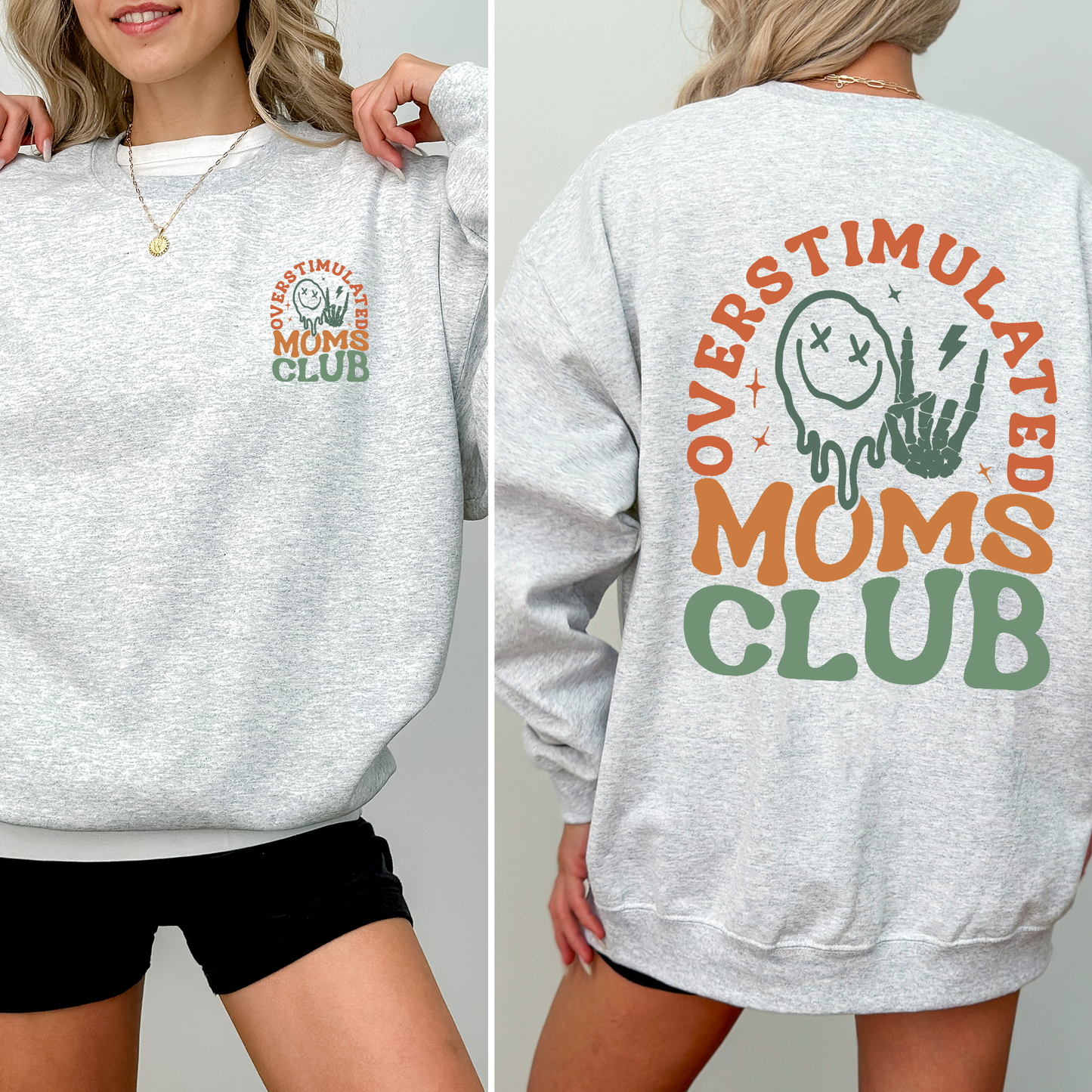 Overstimulated Mom's Club, Trend, Mama, Mother, Funny Mom Sweatshirt