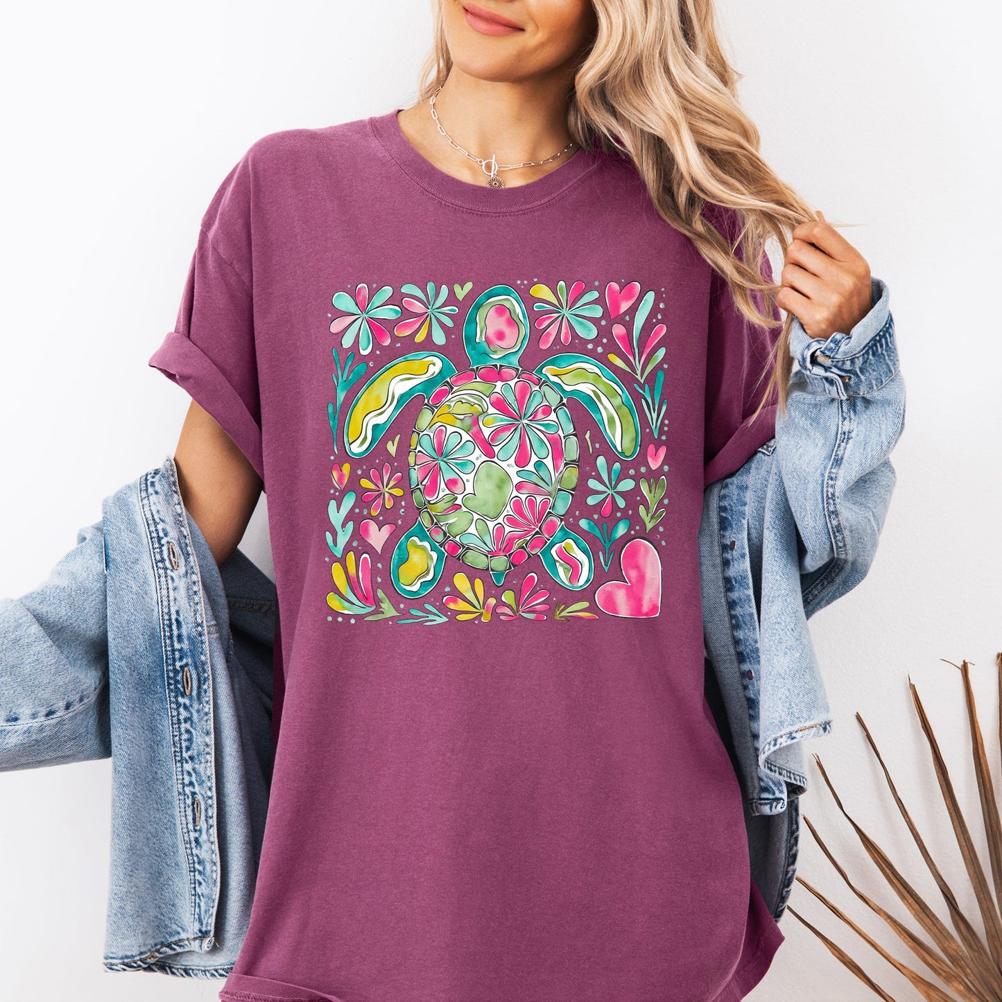 Painted Sea Turtle, Turtle, Sea, Ocean, Summer, Beach, Comfort Colors T-Shirt