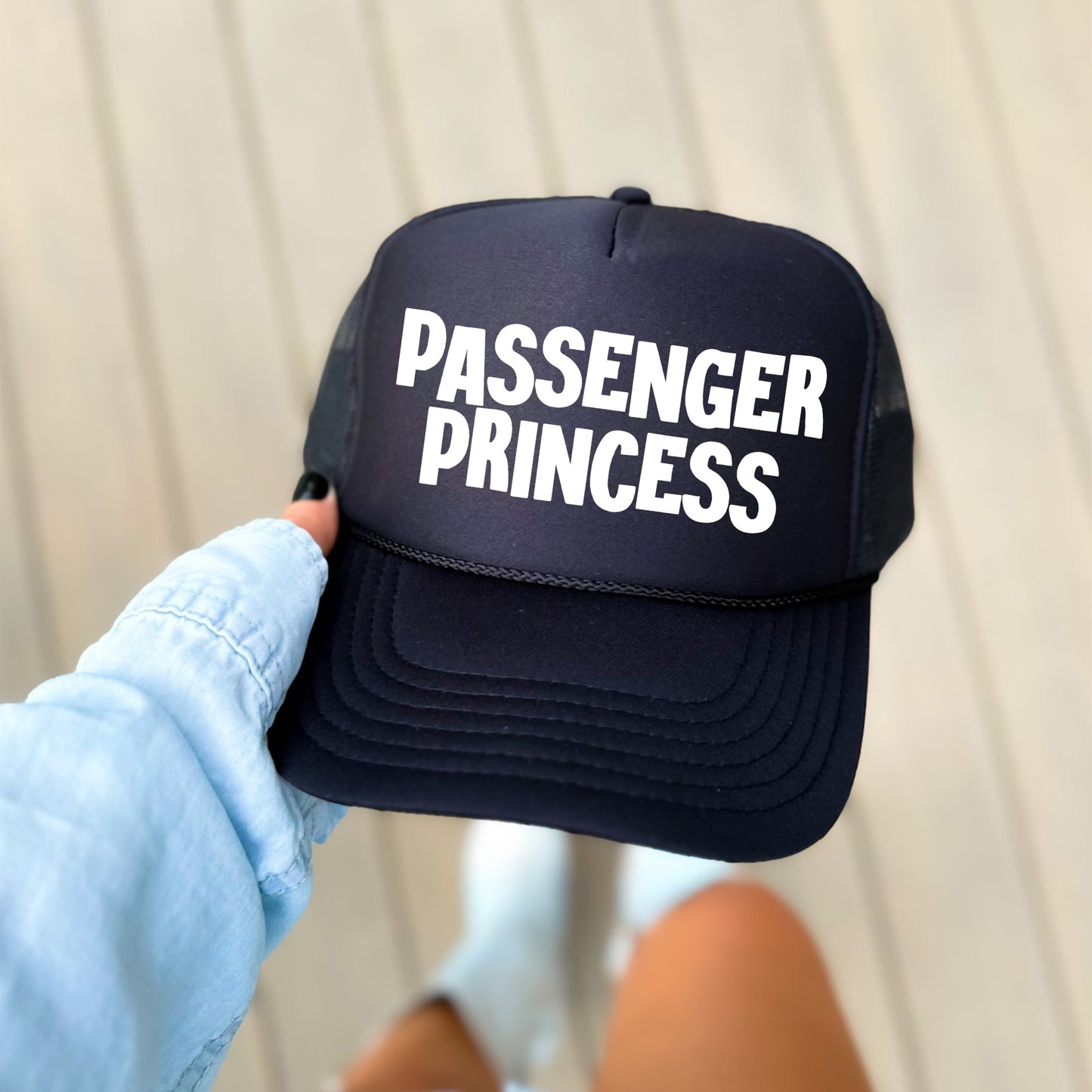 Passenger Princess, Sassy, Funny, Black Snapback Trucker Hat