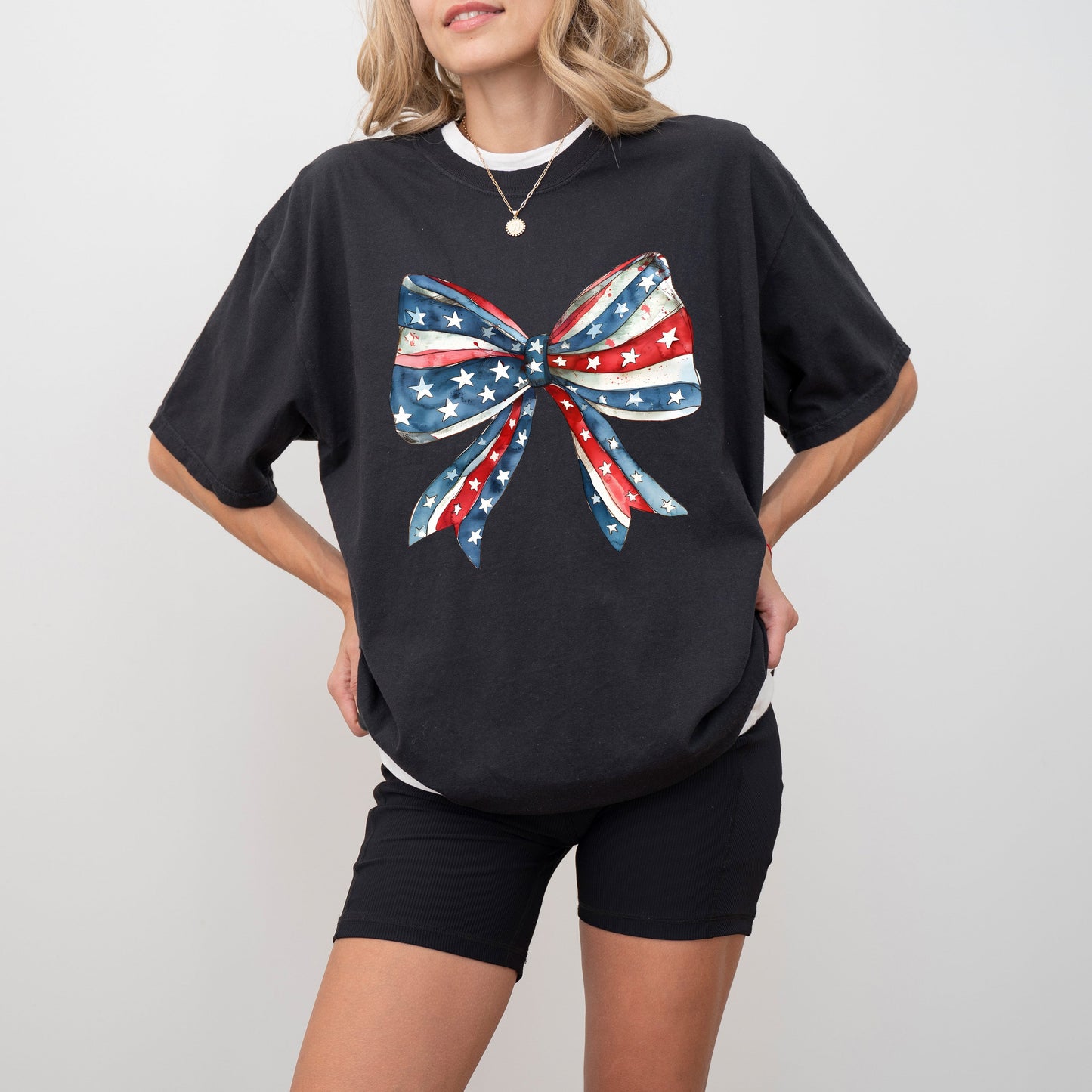 Patriotic Bow, Ribbon, USA, 4th Of July, Memorial Day, Tshirt Comfort Colors T-Shirt
