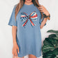 Patriotic Bow, Ribbon, USA, 4th Of July, Memorial Day, Tshirt Comfort Colors T-Shirt
