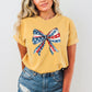 Patriotic Bow, Ribbon, USA, 4th Of July, Memorial Day, Tshirt Comfort Colors T-Shirt