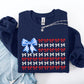 Patriotic Bows, Flag, USA, Coquette, Ribbons, America, 4th of July Sweatshirt