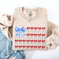 Patriotic Bows, Flag, USA, Coquette, Ribbons, America, 4th of July Sweatshirt