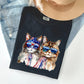 Patriotic Cats, Hippie, Funny, Patriotic, 4th of July Tshirt Comfort Colors T-Shirt