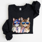Patriotic Cats, Hippie, Funny, 4th of July Sweatshirt