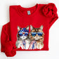 Patriotic Cats, Hippie, Funny, 4th of July Sweatshirt