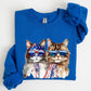 Patriotic Cats, Hippie, Funny, 4th of July Sweatshirt