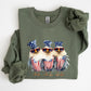 Patriotic Chickens, Hippie, Funny, 4th of July Sweatshirt