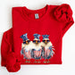 Patriotic Chickens, Hippie, Funny, 4th of July Sweatshirt