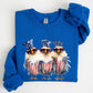 Patriotic Chickens, Hippie, Funny, 4th of July Sweatshirt