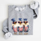 Patriotic Chickens, Hippie, Funny, 4th of July Sweatshirt