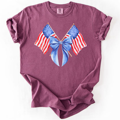 Patriotic Coquette Flags, America, USA, Fourth Of July, Comfort Colors T-Shirt