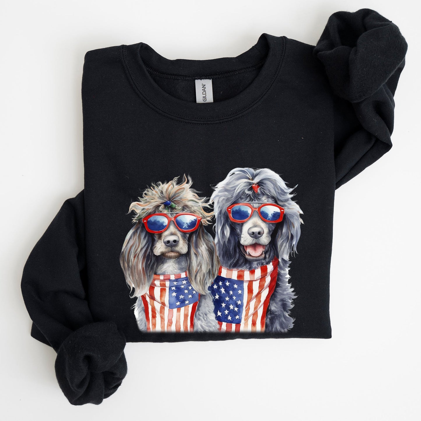 Patriotic Dogs, Hippie, Funny, 4th of July Sweatshirt