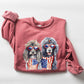 Patriotic Dogs, Hippie, Funny, 4th of July Sweatshirt