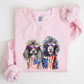 Patriotic Dogs, Hippie, Funny, 4th of July Sweatshirt