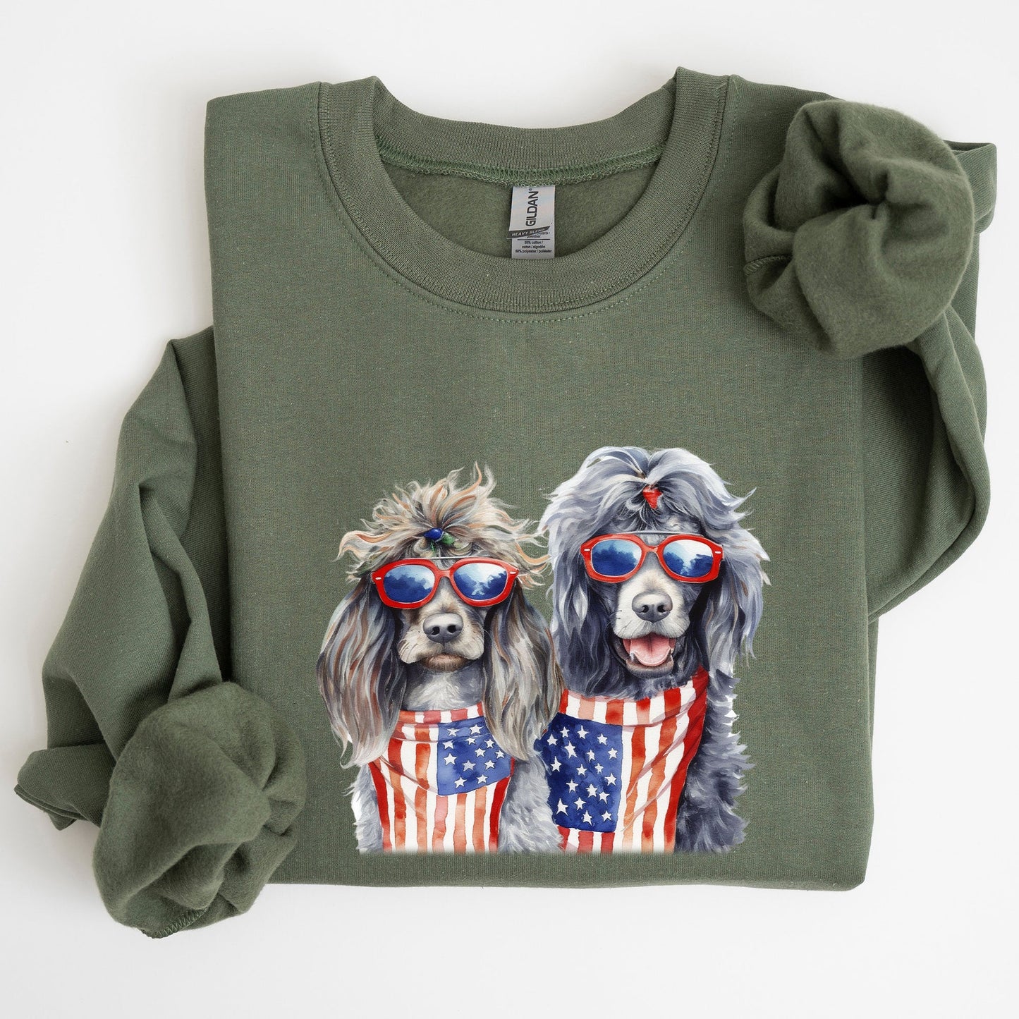 Patriotic Dogs, Hippie, Funny, 4th of July Sweatshirt