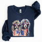 Patriotic Dogs, Hippie, Funny, 4th of July Sweatshirt