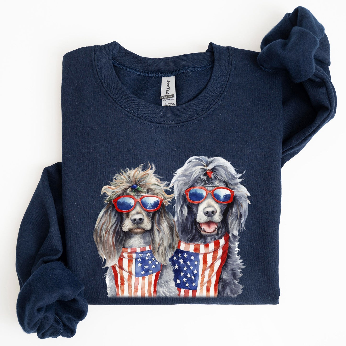 Patriotic Dogs, Hippie, Funny, 4th of July Sweatshirt