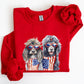 Patriotic Dogs, Hippie, Funny, 4th of July Sweatshirt