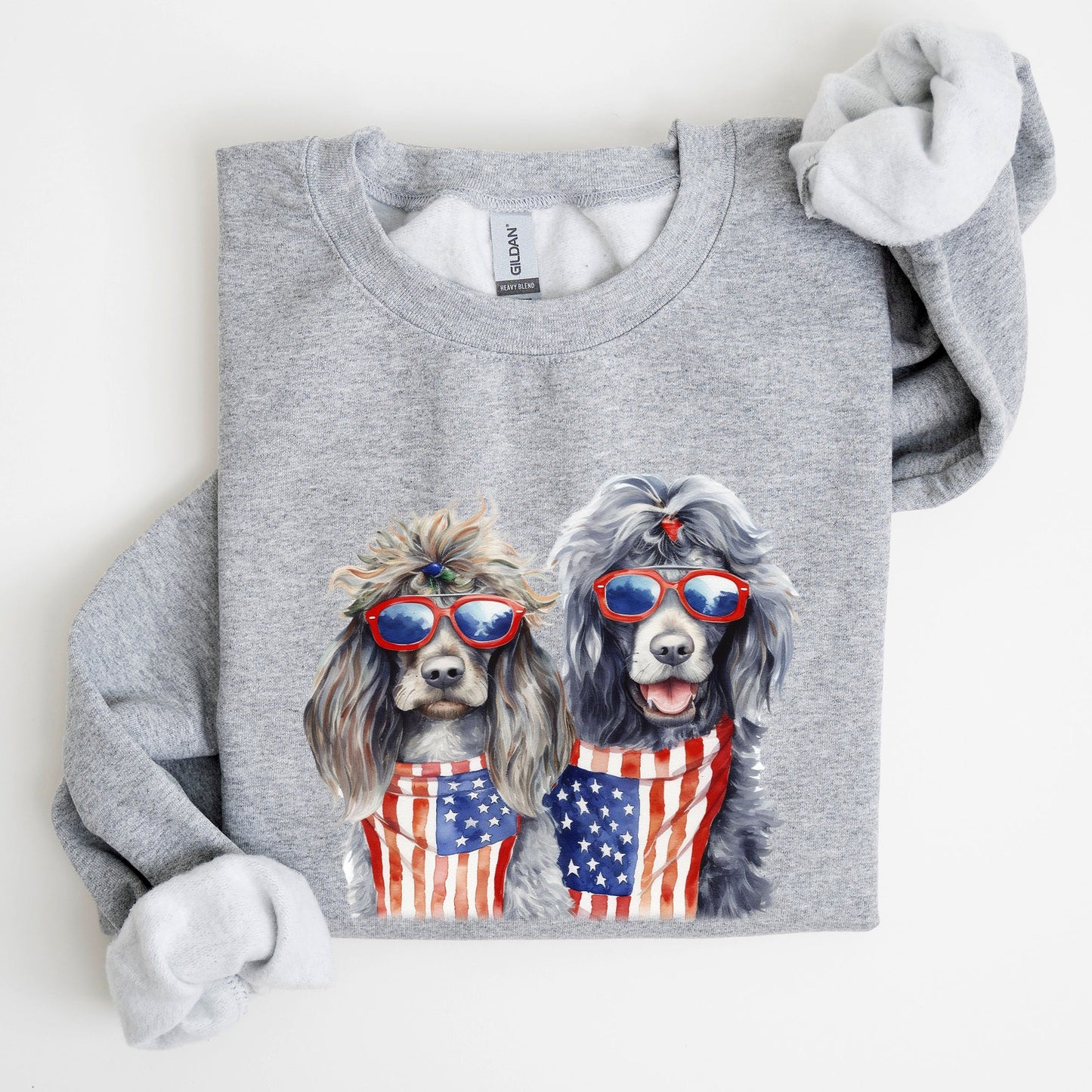Patriotic Dogs, Hippie, Funny, 4th of July Sweatshirt