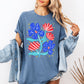 Patriotic Flowers, Red White Blue, America, USA, 4th of July Tshirt Comfort Colors T-Shirt