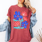 Patriotic Flowers, Red White Blue, America, USA, 4th of July Tshirt Comfort Colors T-Shirt