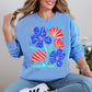 Patriotic Flowers, Red White Blue, America, USA, 4th of July Sweatshirt
