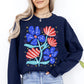 Patriotic Flowers, Red White Blue, America, USA, 4th of July Sweatshirt