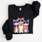 Patriotic Hippie Cats, Funny, 4th of July Sweatshirt