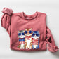 Patriotic Hippie Cats, Funny, 4th of July Sweatshirt