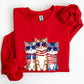 Patriotic Hippie Cats, Funny, 4th of July Sweatshirt