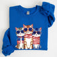 Patriotic Hippie Cats, Funny, 4th of July Sweatshirt