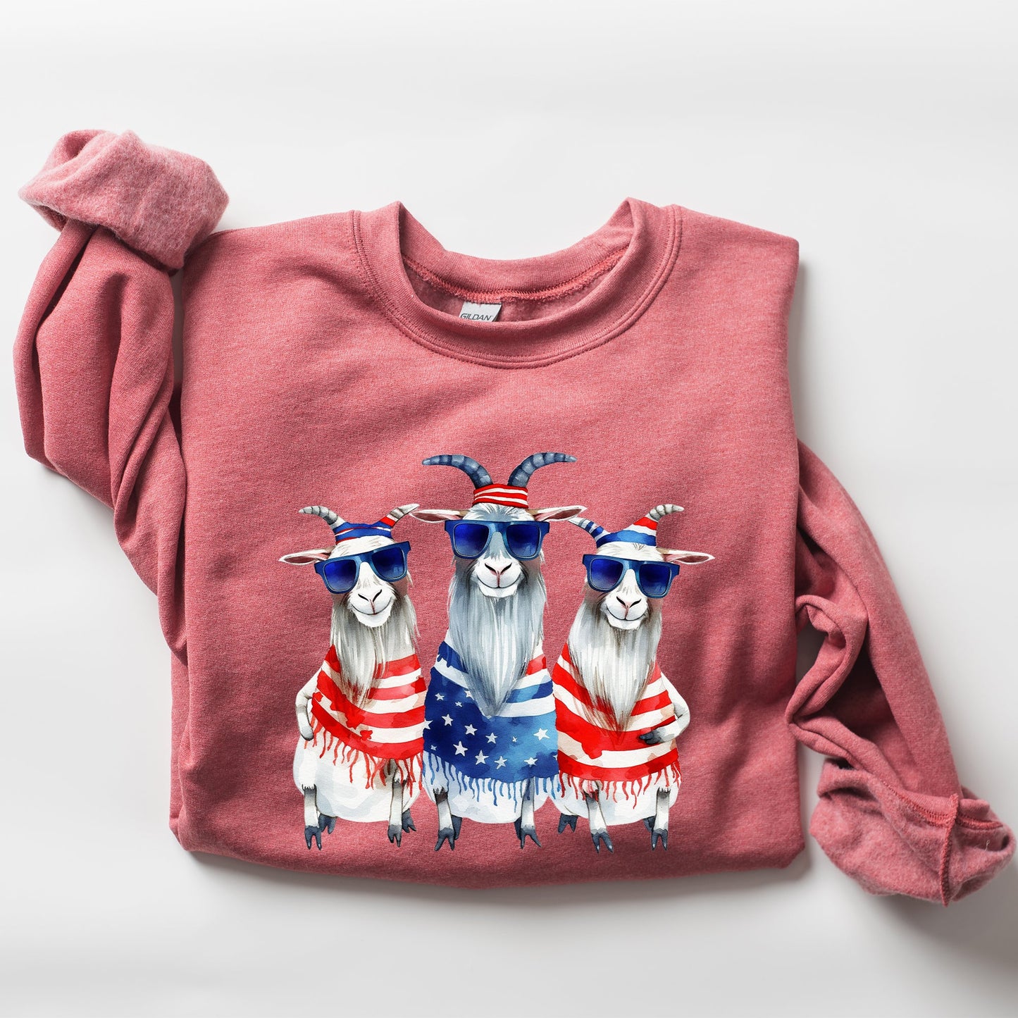 Patriotic Hippie Goats, Funny, 4th of July Sweatshirt