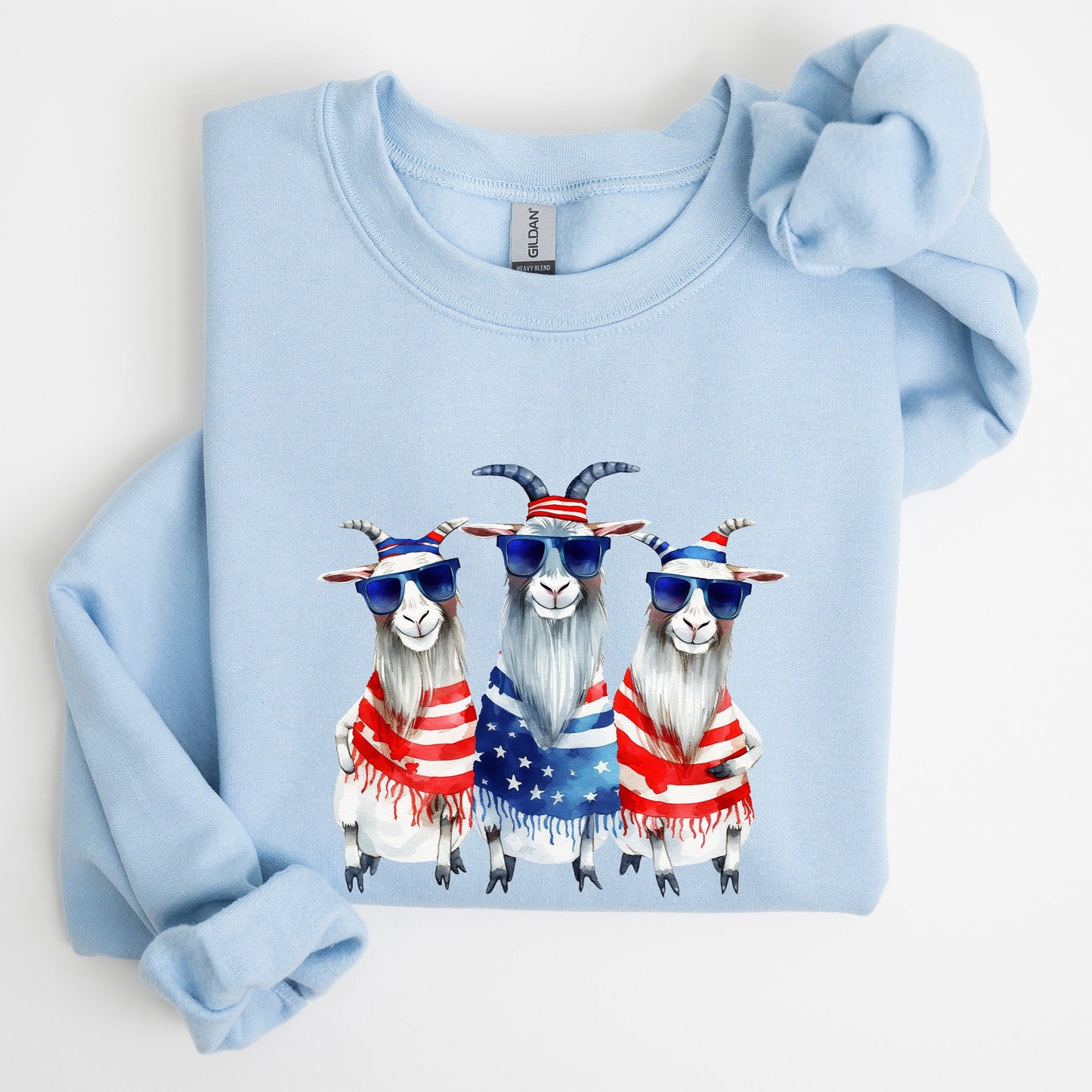 Patriotic Hippie Goats, Funny, 4th of July Sweatshirt