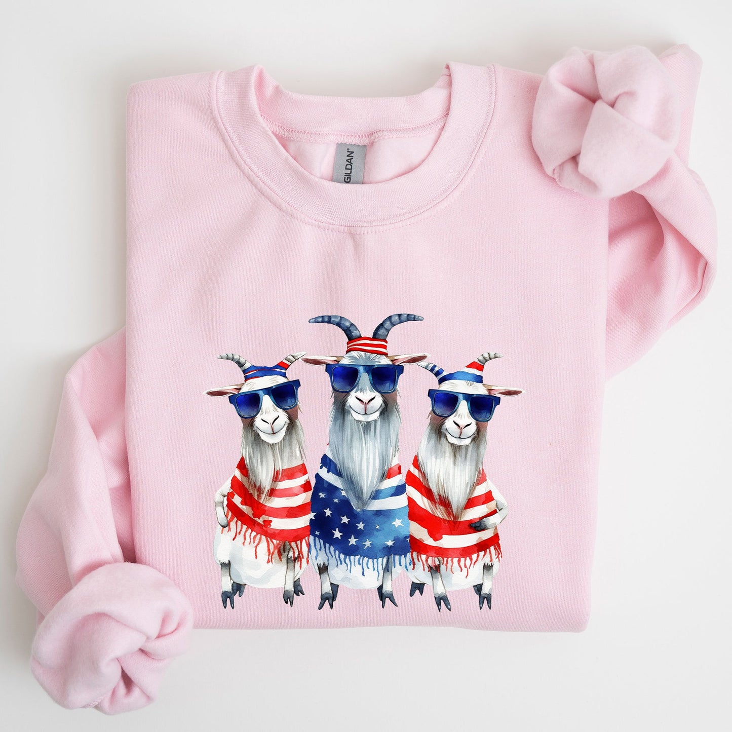 Patriotic Hippie Goats, Funny, 4th of July Sweatshirt