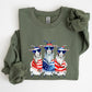 Patriotic Hippie Goats, Funny, 4th of July Sweatshirt