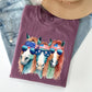 Patriotic Horses, Hippie Funny, Patriotic 4th of July Tshirt Comfort Colors T-Shirt