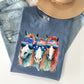 Patriotic Horses, Hippie Funny, Patriotic 4th of July Tshirt Comfort Colors T-Shirt