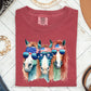 Patriotic Horses, Hippie Funny, Patriotic 4th of July Tshirt Comfort Colors T-Shirt