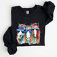 Patriotic Horses, Hippie, Funny, 4th of July Sweatshirt