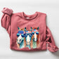 Patriotic Horses, Hippie, Funny, 4th of July Sweatshirt